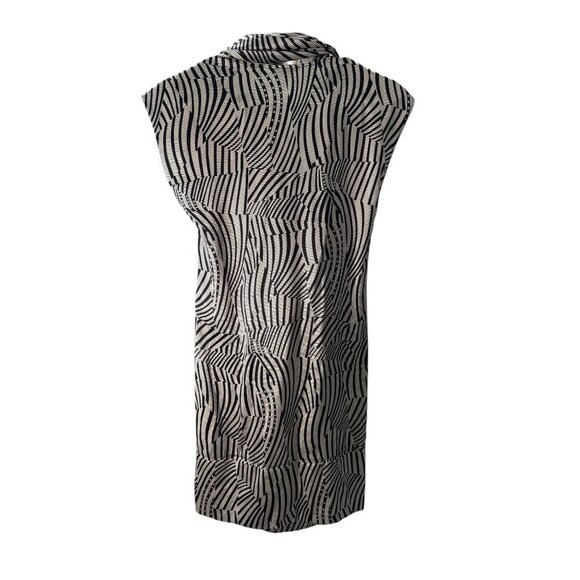 Ted Baker London Silk Black & White Abstract with Scarf Dress Size 0 EUC - Picture 5 of 8
